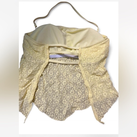 Yellow Lace Tankini Top vintage Y2K - Picture 3 of 4